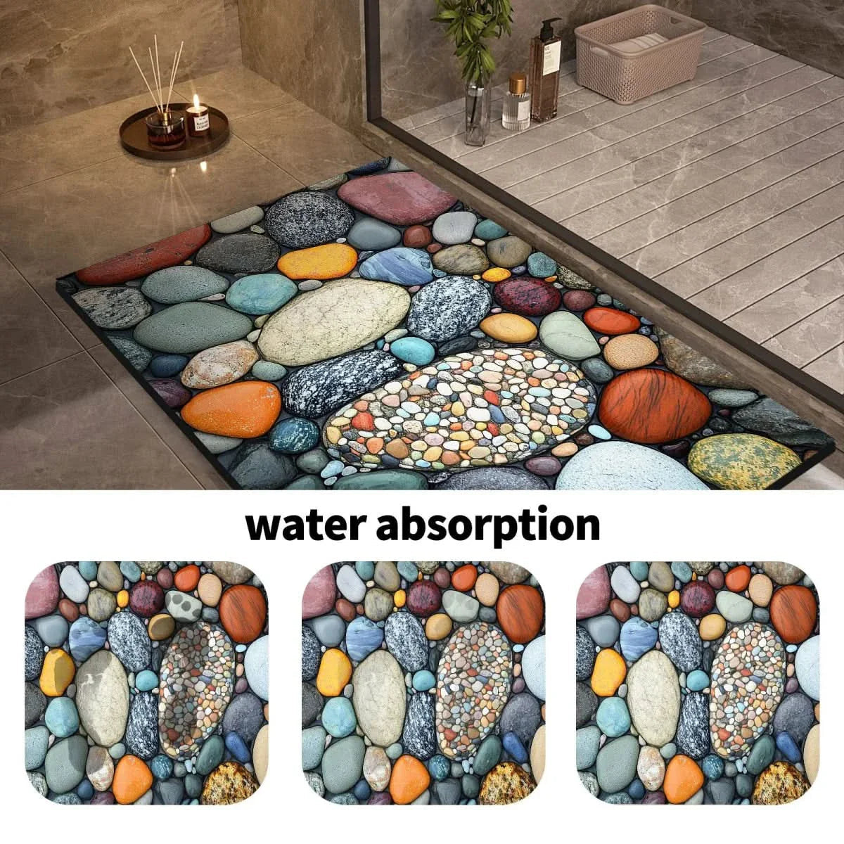 Non-Slip Stone Look Bathroom Mat 3