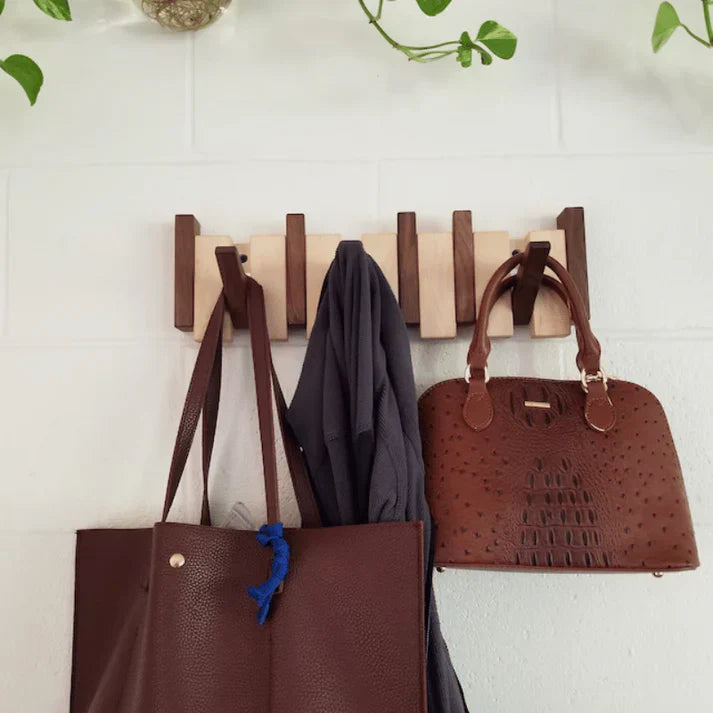 Wooden Coat Rack with Piano Design 6