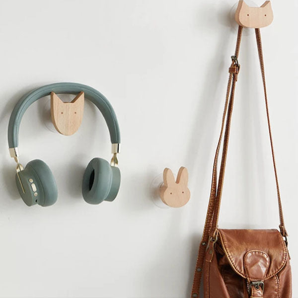 Wooden Animal Wall Hooks Coat Adhesive Hook Rack