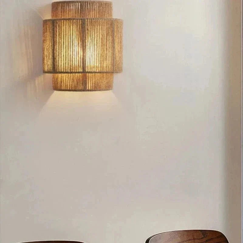 Handwoven Rattan Bamboo Wall Light