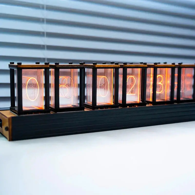 Retro Style Nixie Tube Table Clock with Six Digit Display