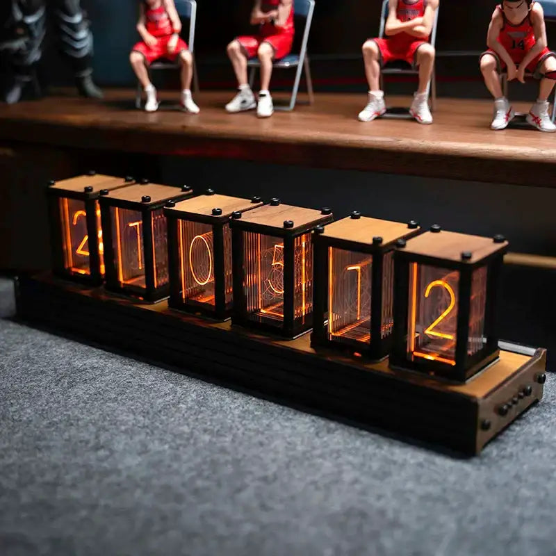 Retro Style Nixie Tube Table Clock with Six Digit Display
