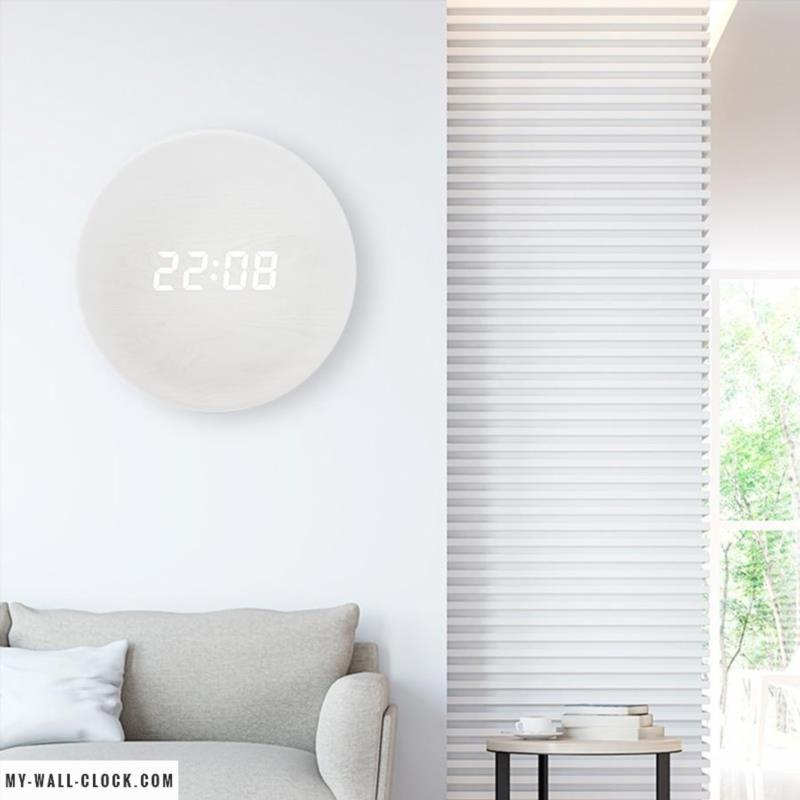 Scandinavian Digital Wall Clock With LED Display And USB Power