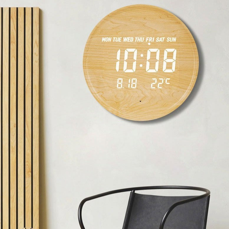 Scandinavian Digital Wall Clock With LED Display And USB Power