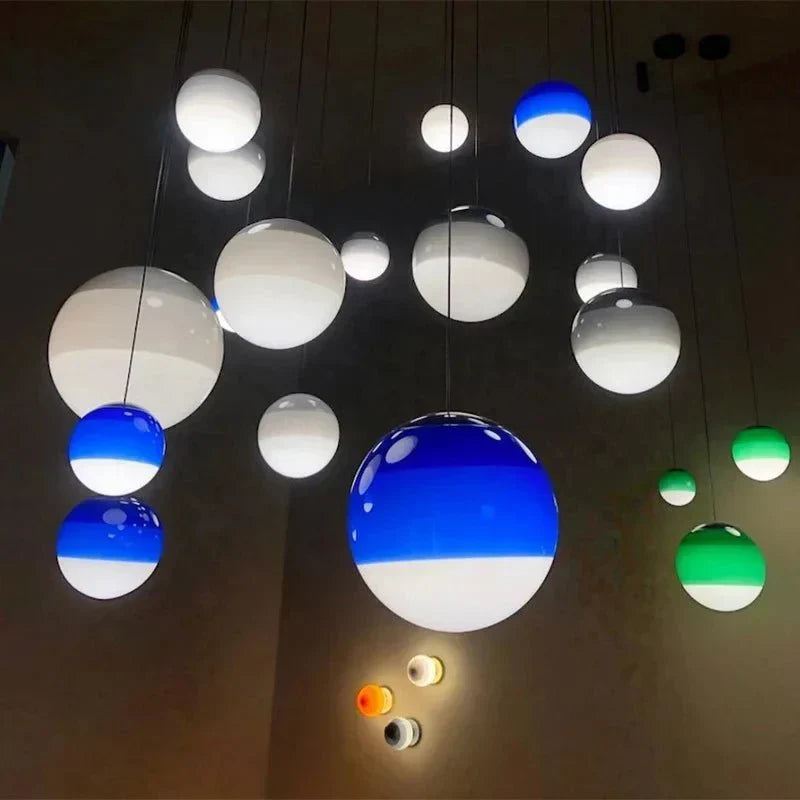 Color Gradient Glass Pendant Lamp Modern Lighting