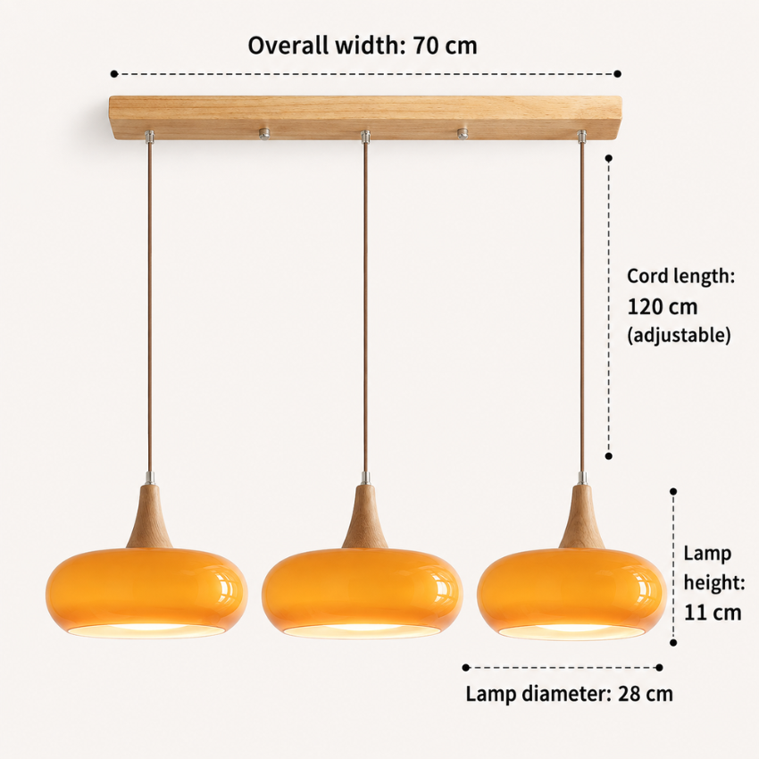 Suspension accent bois ambré