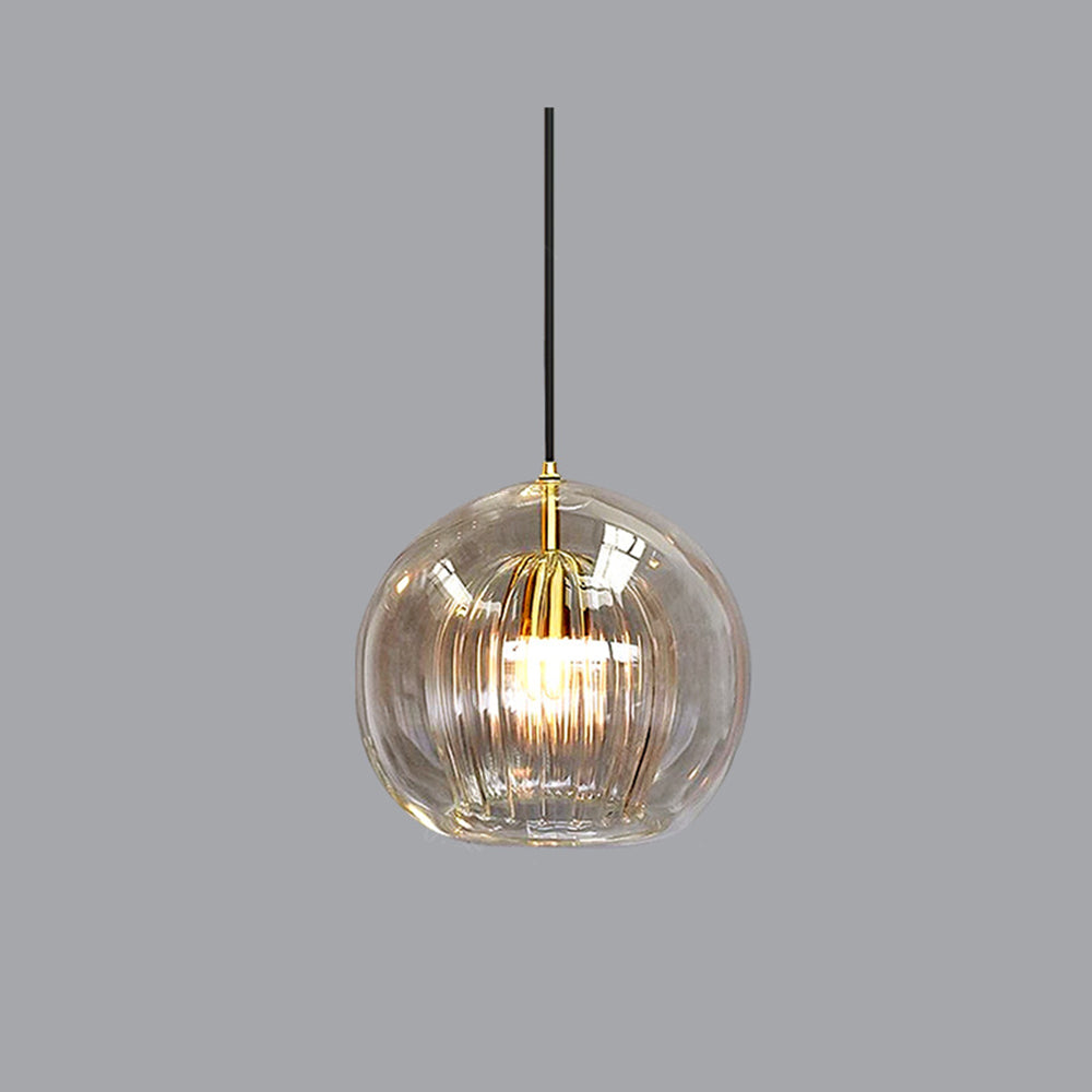 Ribbed Glass Drop Pendant Light
