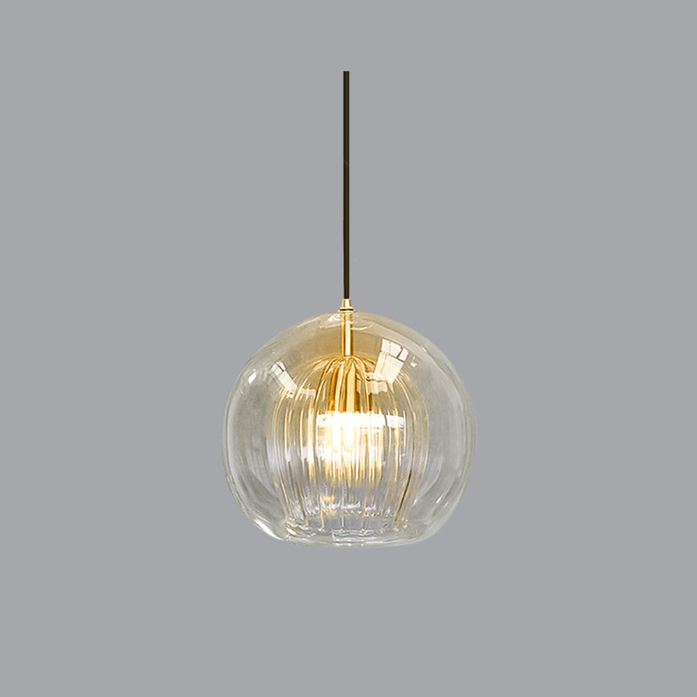 Ribbed Glass Drop Pendant Light