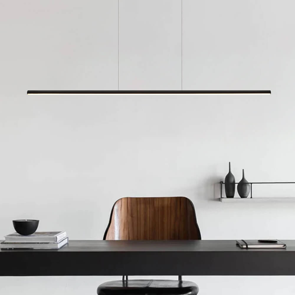 Modern Black Dimmable LED Linear Ceiling Pendant Light