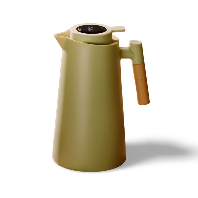 Thermal Jug With LED Temperature Display And Wooden Handle