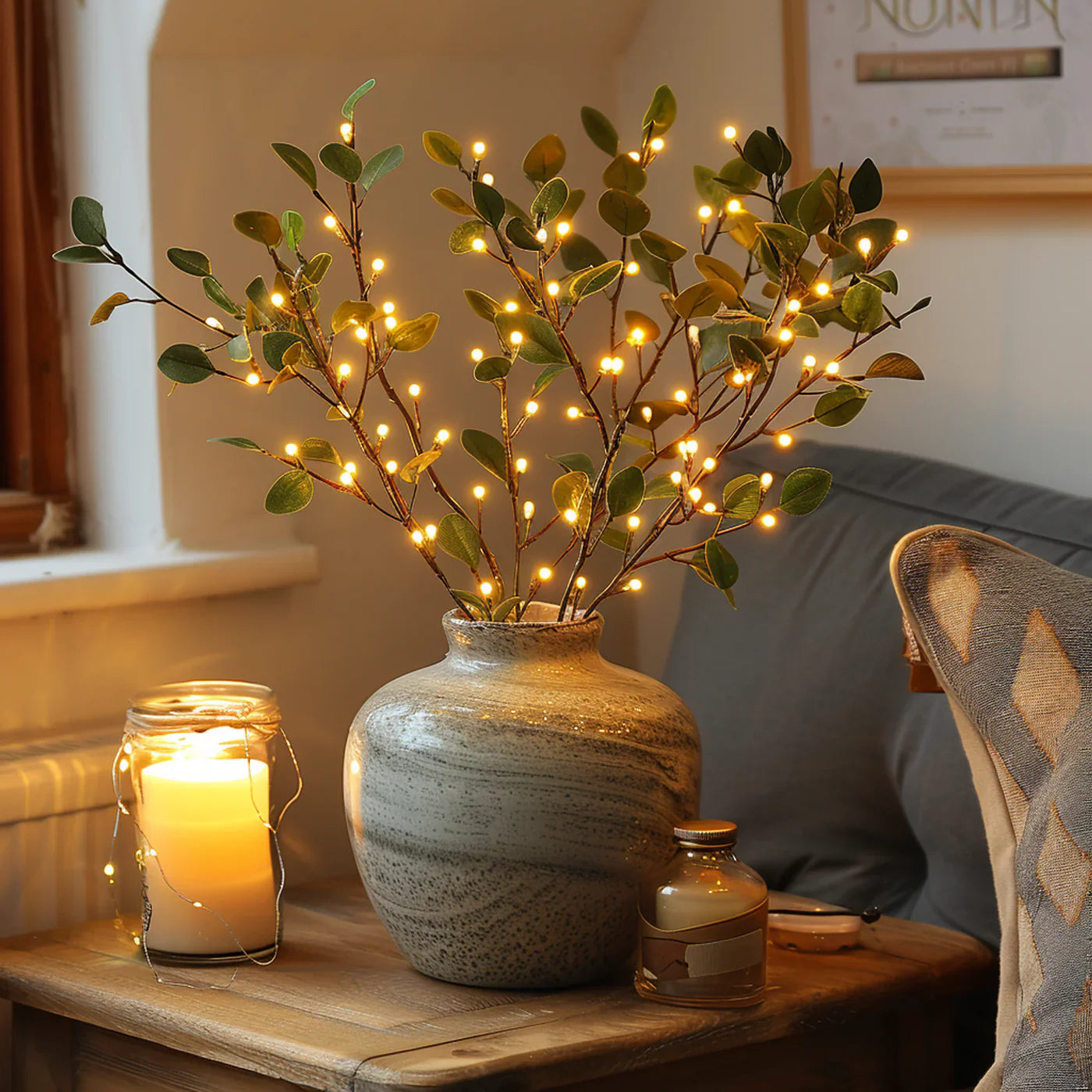 Decorative LED Branch Vase Light