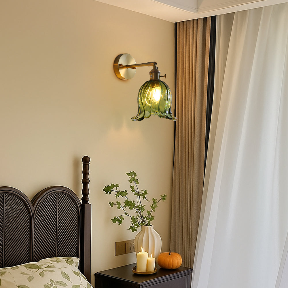 Vintage Flower Glass Wall Light