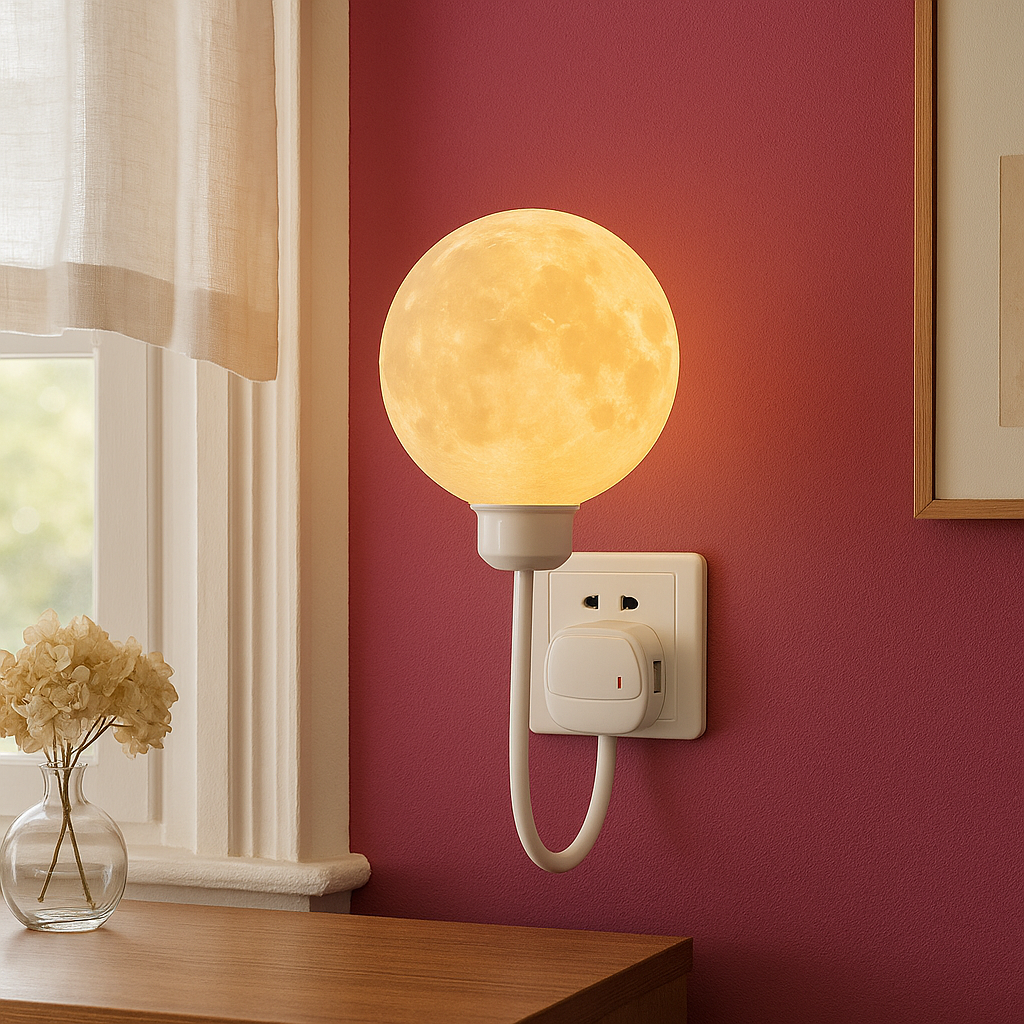 Plug-In Moon Wall Lamp