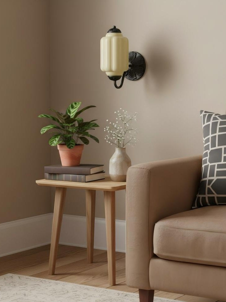 Vintage Milk Glass Wall Sconce Light