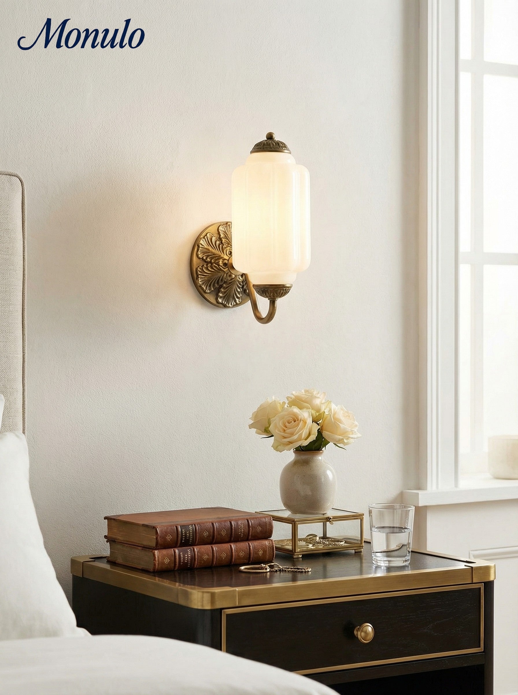 Vintage Milk Glass Wall Sconce Light