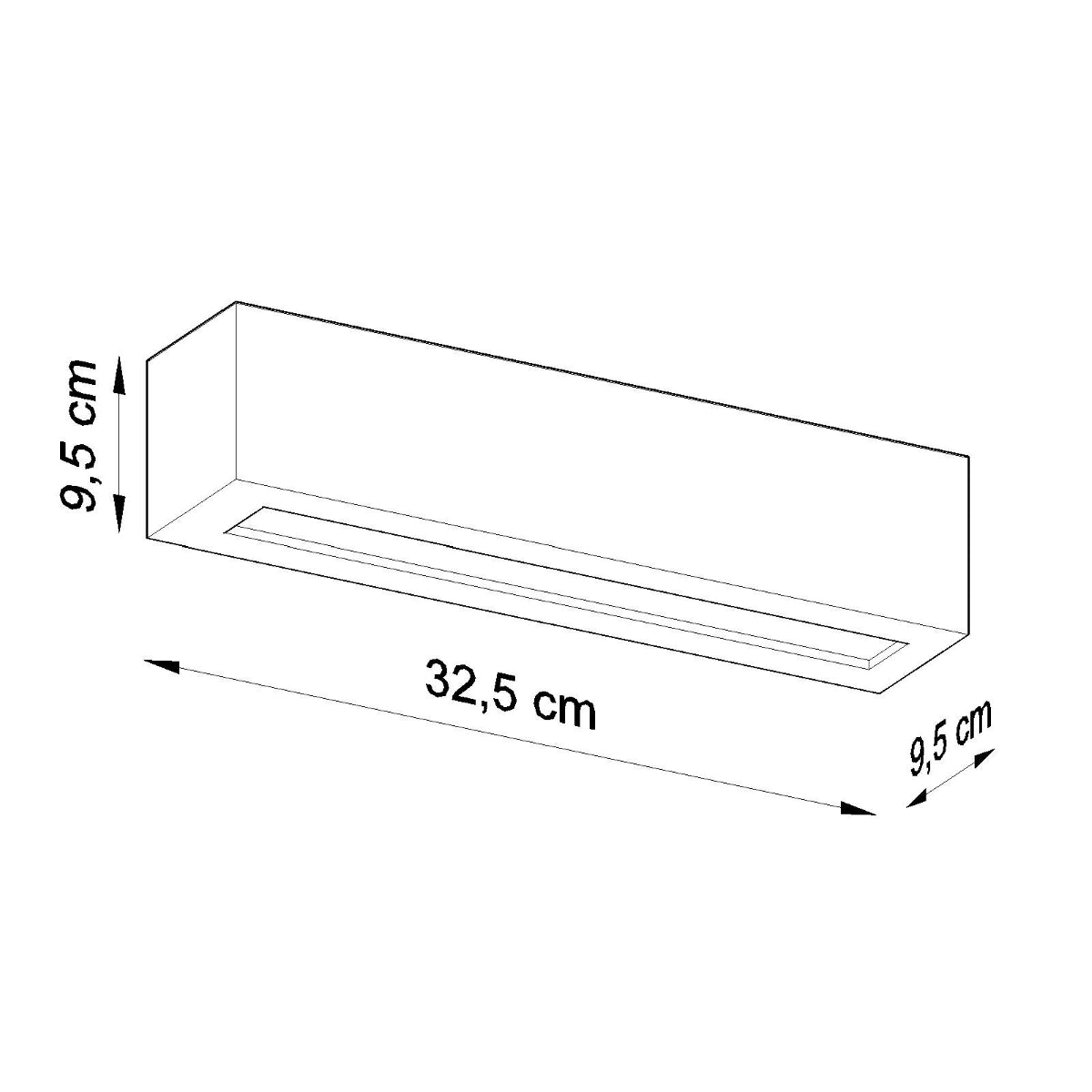 Applique murale en céramique avec abat-jour rectangulaire et éclairage haut et bas