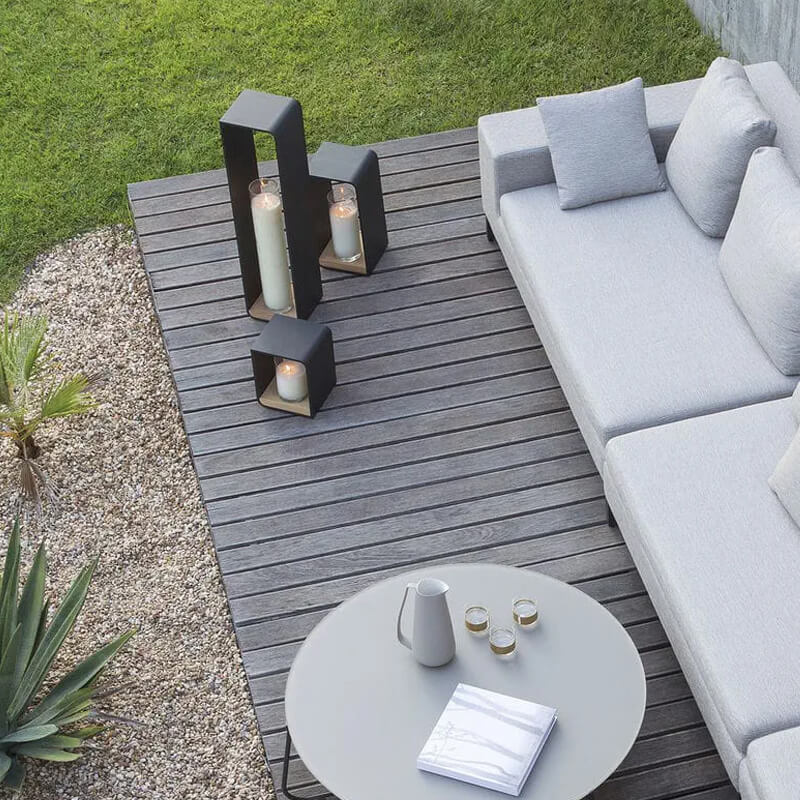 Black Rectangular Solar Outdoor Lantern with Frosted Glass