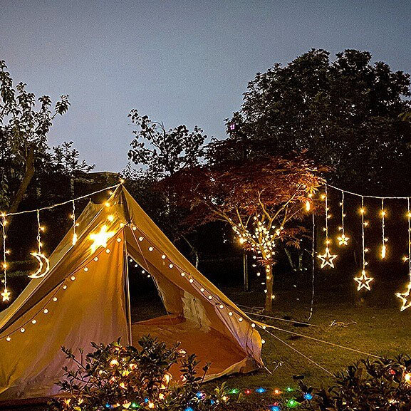 Zonne Stringverlichting Met Ster En Maan Hangende Vormen