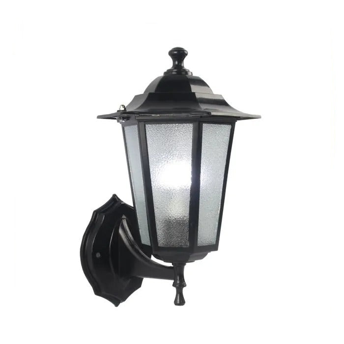 Buiten Wandlantaarn Met Bewegingssensor En Zwart Metalen Frame