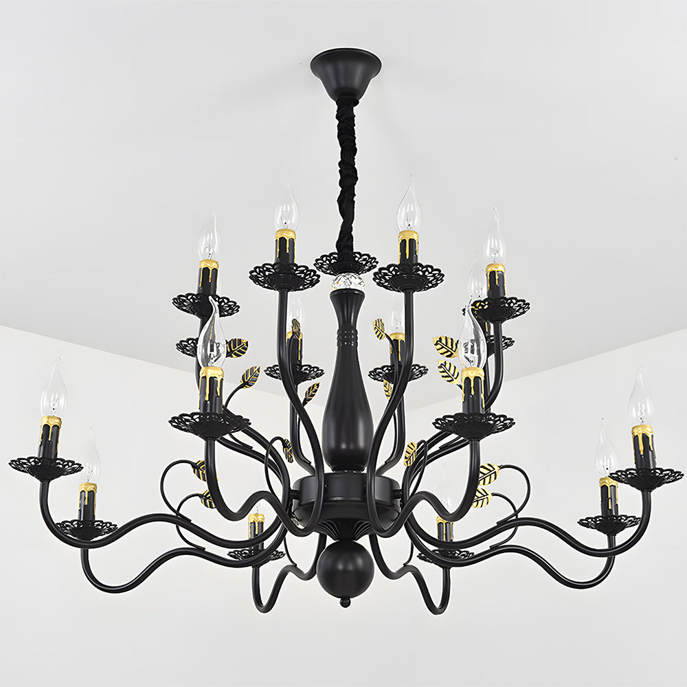 Lustre contemporain à plusieurs lumières au design courbé élégant