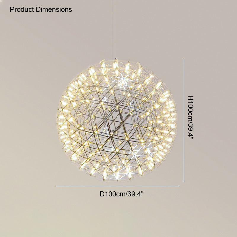 Designer LED Sphere Chandelier with Adjustable Height