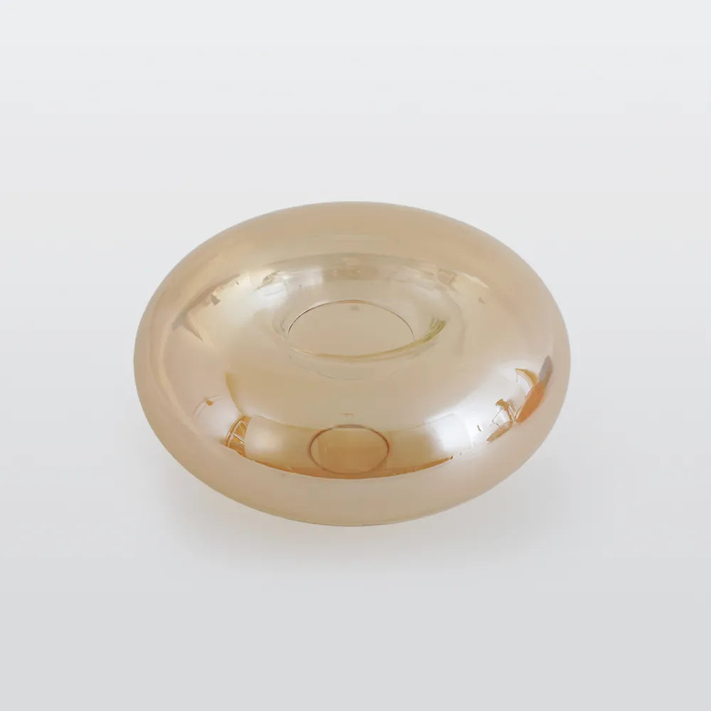 Art Deco Globe Ceiling Light Amber Glass Flush Mount Fixture