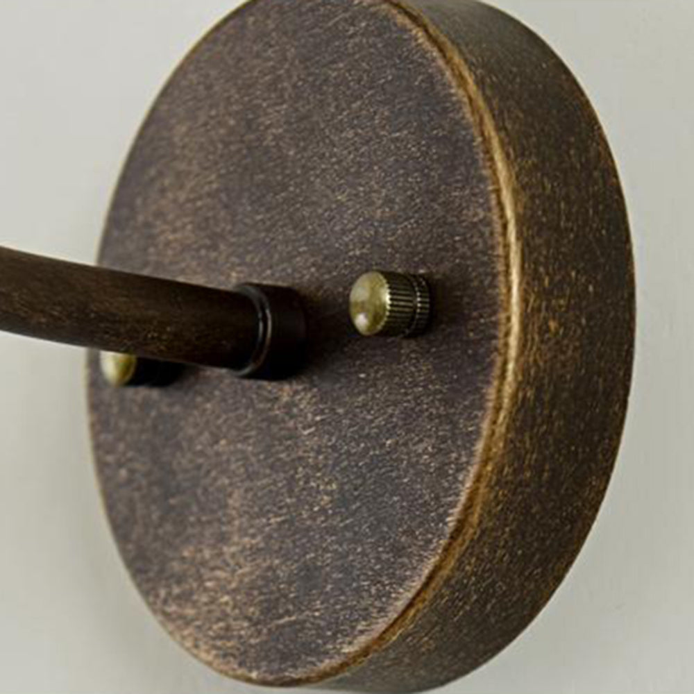 Industriële metalen buitenwandlamp met gebogen tuinlantaarn