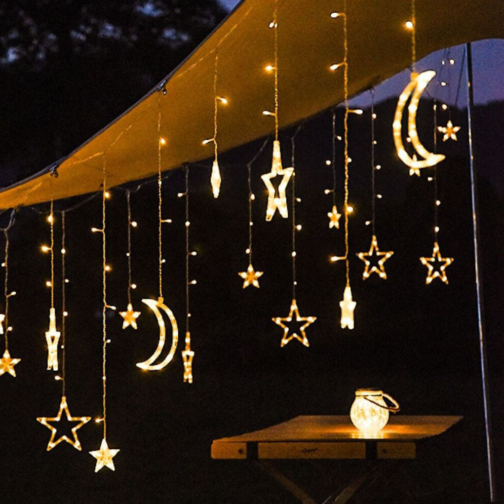 Zonne Stringverlichting Met Ster En Maan Hangende Vormen