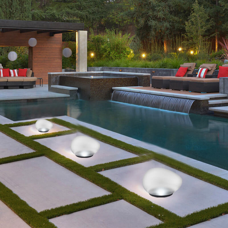 Frosted Glass-Look Solar Ground Light Compact Design