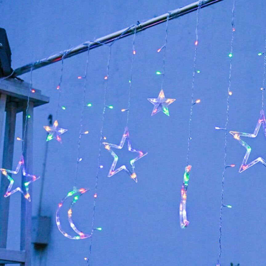 Zonne Stringverlichting Met Ster En Maan Hangende Vormen