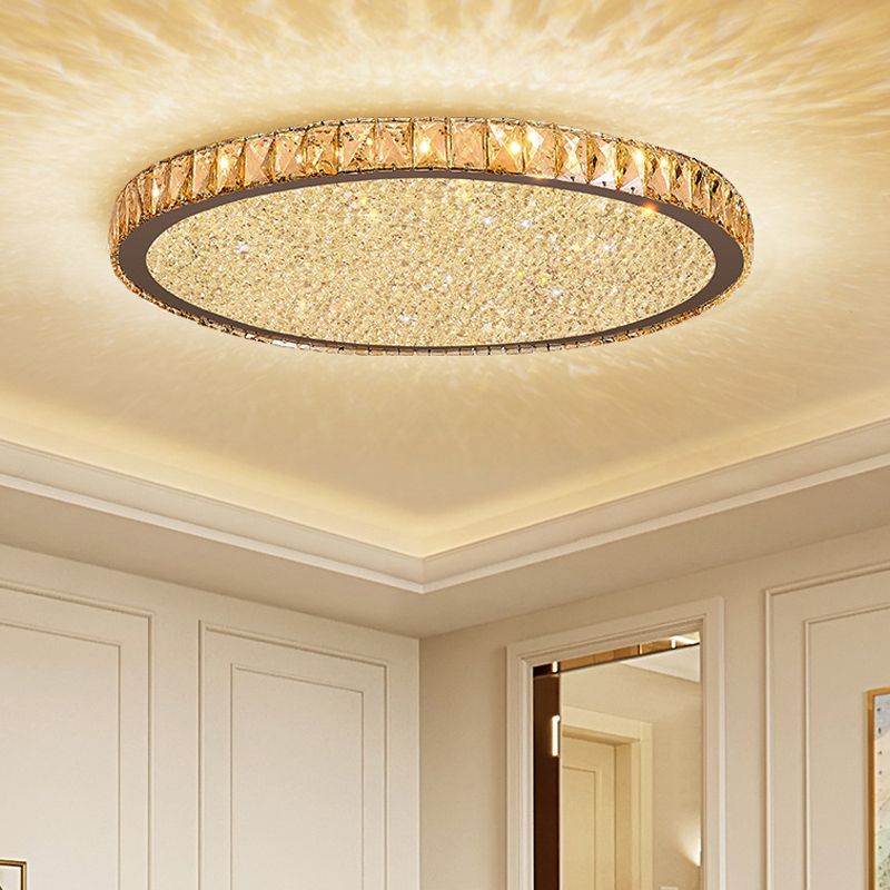 Crystal Halo Flush Mount Ceiling Light