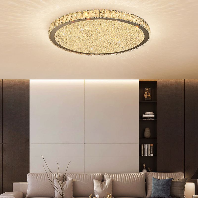 Crystal Halo Flush Mount Ceiling Light