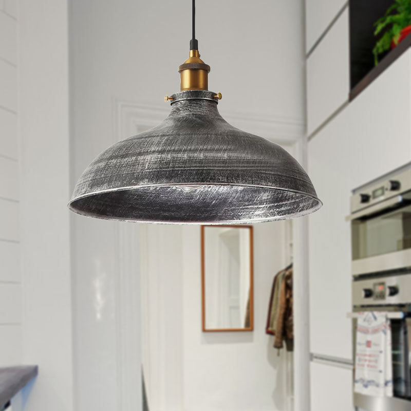 Industrial Metal Pendant Lamp Grey Vintage Style