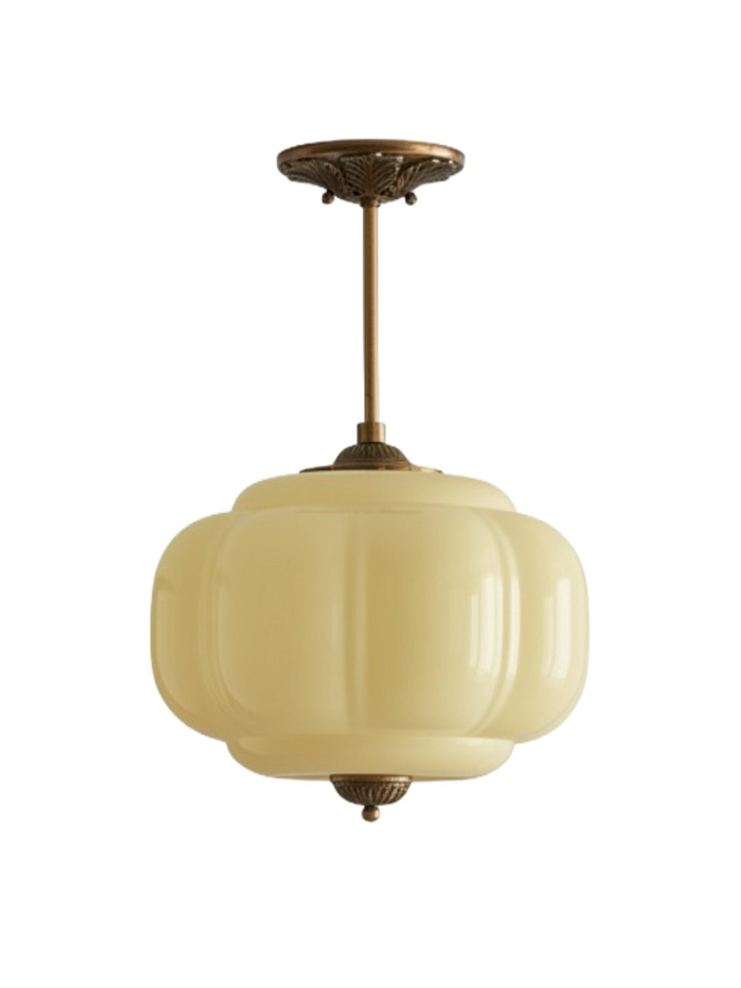 Vintage Milk Glass Semi-Flush Mount Pendant Light