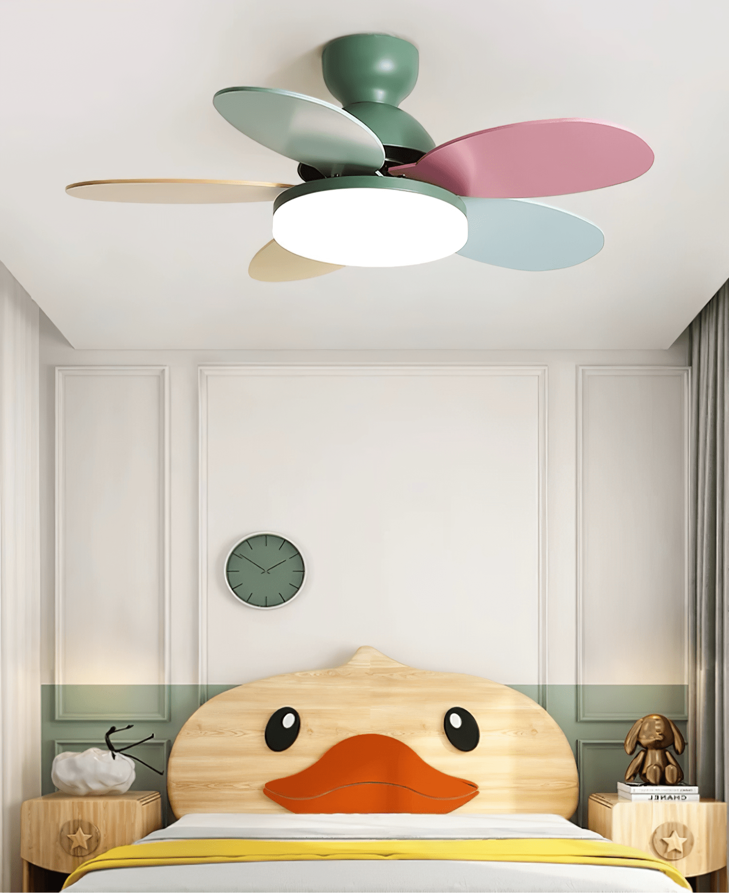 Modern Ceiling Fan LED Light with Multicolour Blades