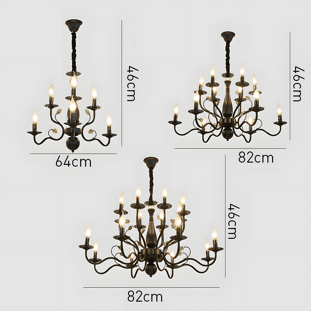 Lustre contemporain à plusieurs lumières au design courbé élégant