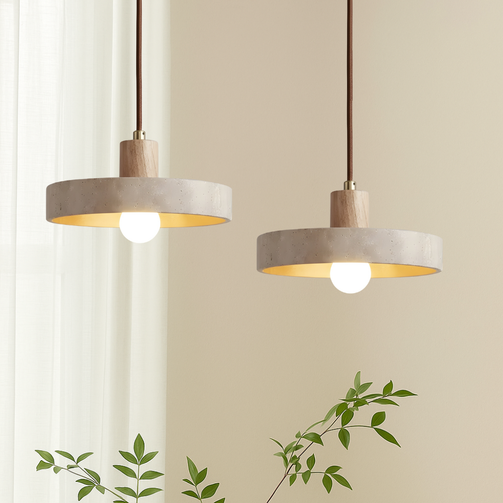 Stone Travertine Bauhaus Pendant Light