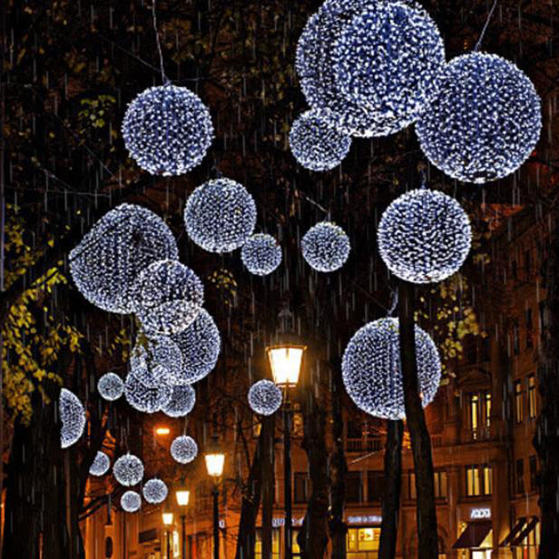 Hanging LED Sphere Lights with Metal Wire Ball Design