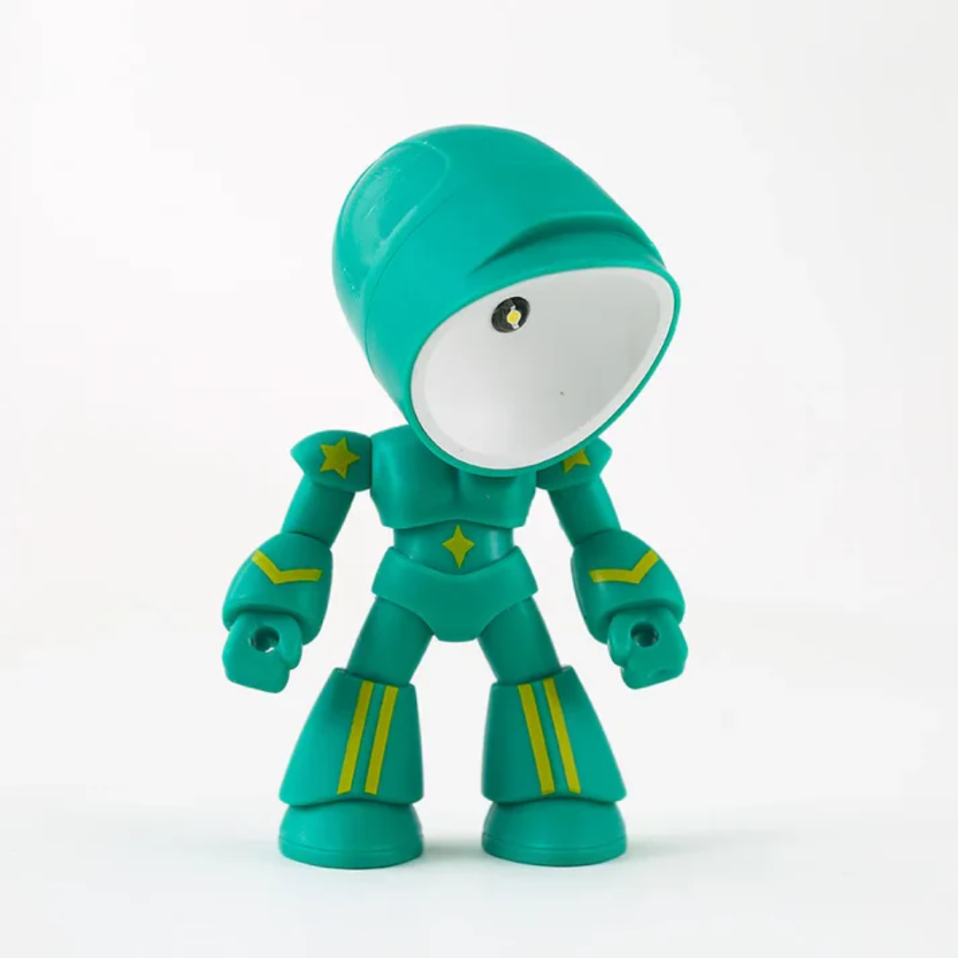 Robot-inspired Figure Plastic LED Table Lamp with Adjustable Head