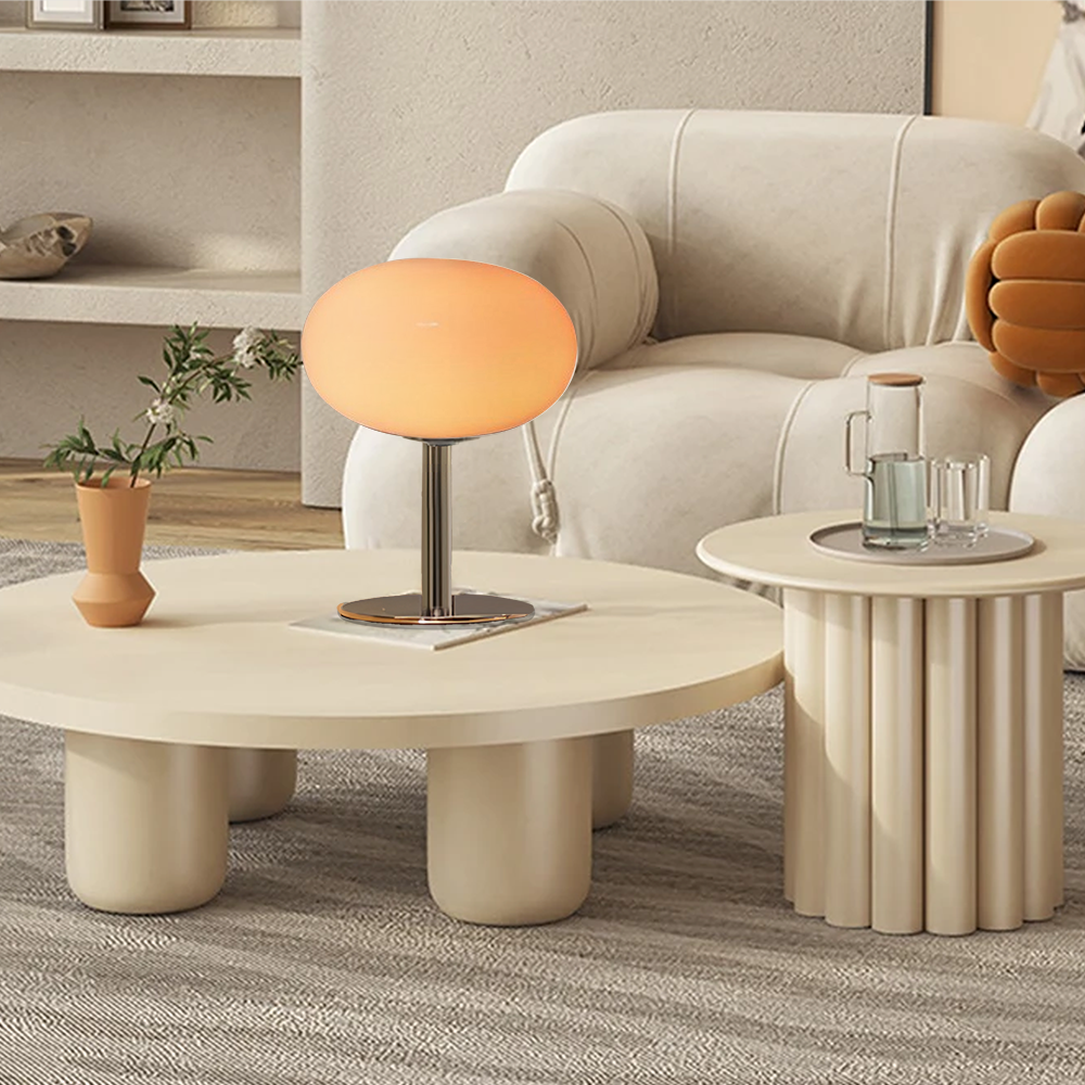 Bauhaus Glass Table Lamp with Dome Shade