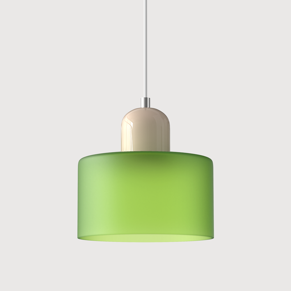 Coloured glass Bauhaus pendant light
