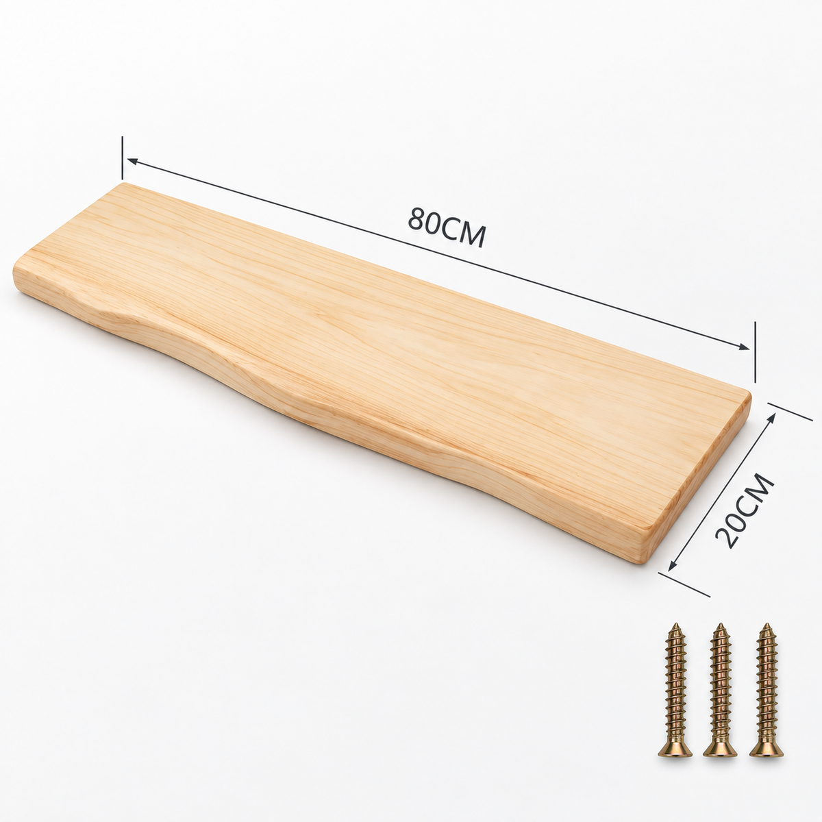 Acacia Wood Wall Shelf with Industrial Design