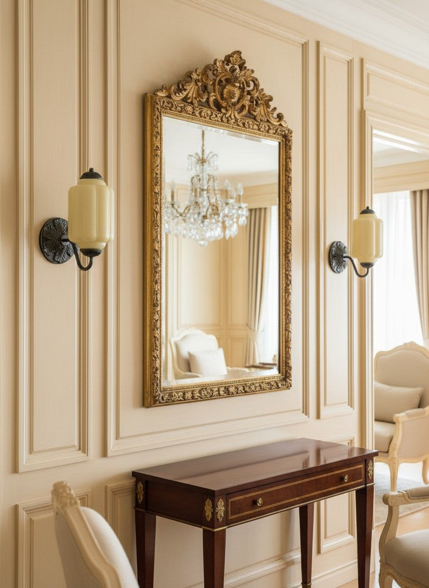 Vintage Milk Glass Wall Sconce Light