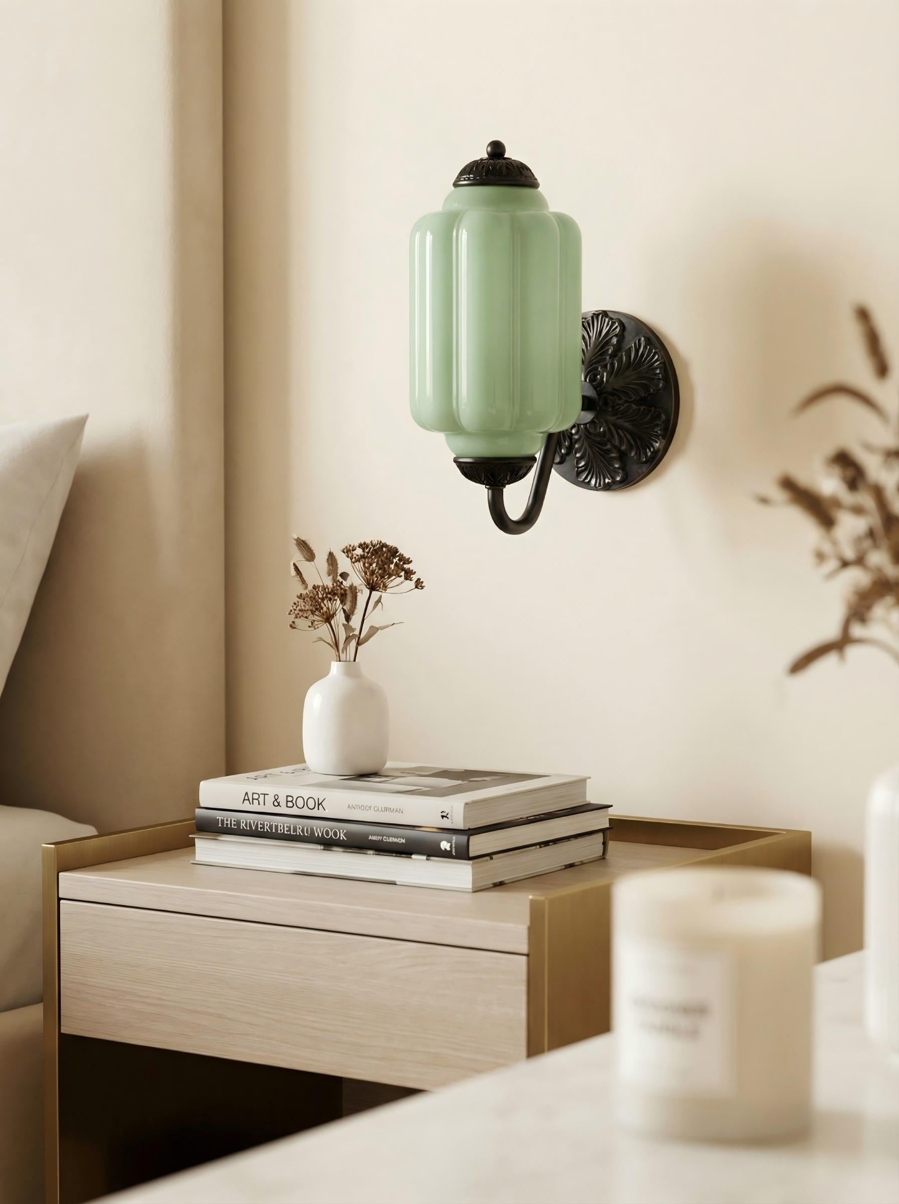 Vintage Milk Glass Wall Sconce Light