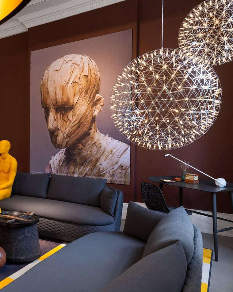 Designer LED Sphere Chandelier with Adjustable Height