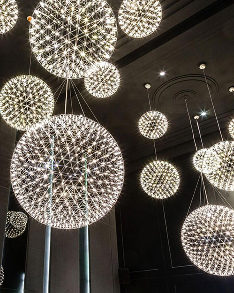 Designer LED Sphere Chandelier with Adjustable Height