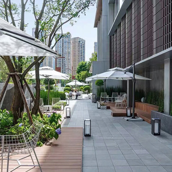 Black Rectangular Solar Outdoor Lantern with Frosted Glass