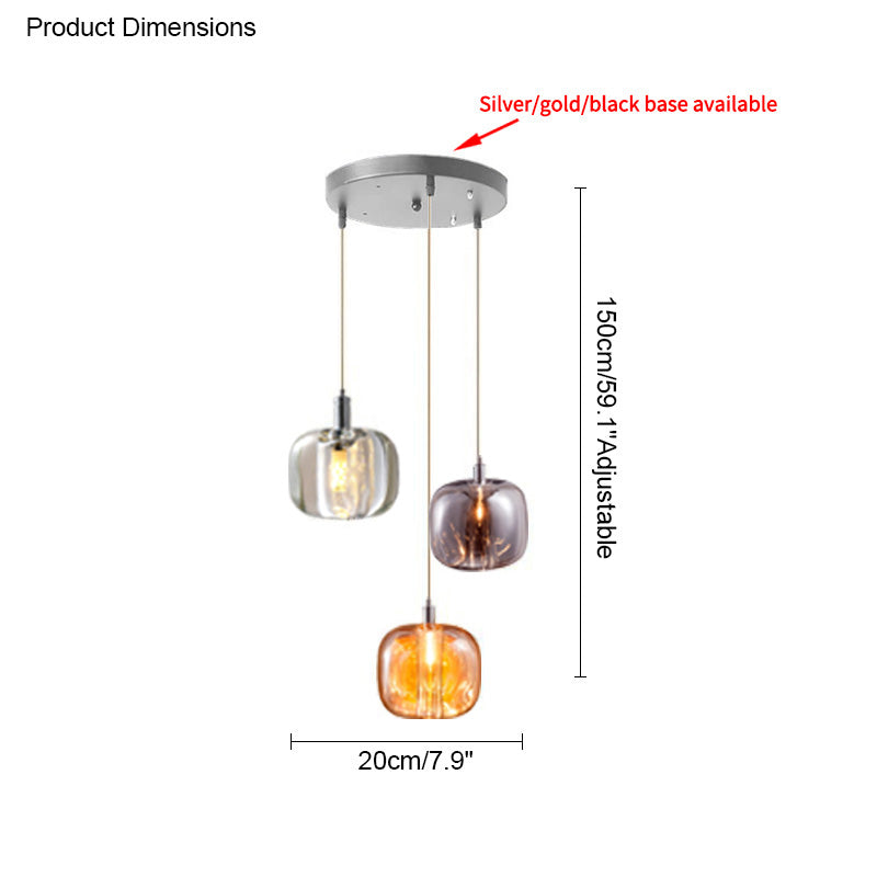 Modern Coloured Glass Multi Pendant Chandelier