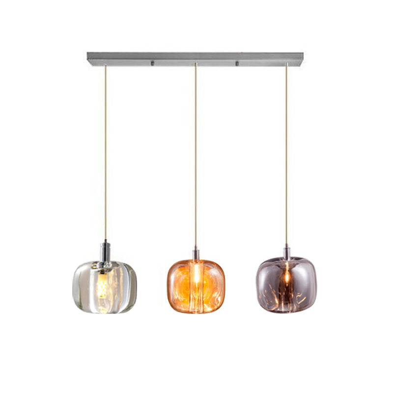 Modern Coloured Glass Multi Pendant Chandelier