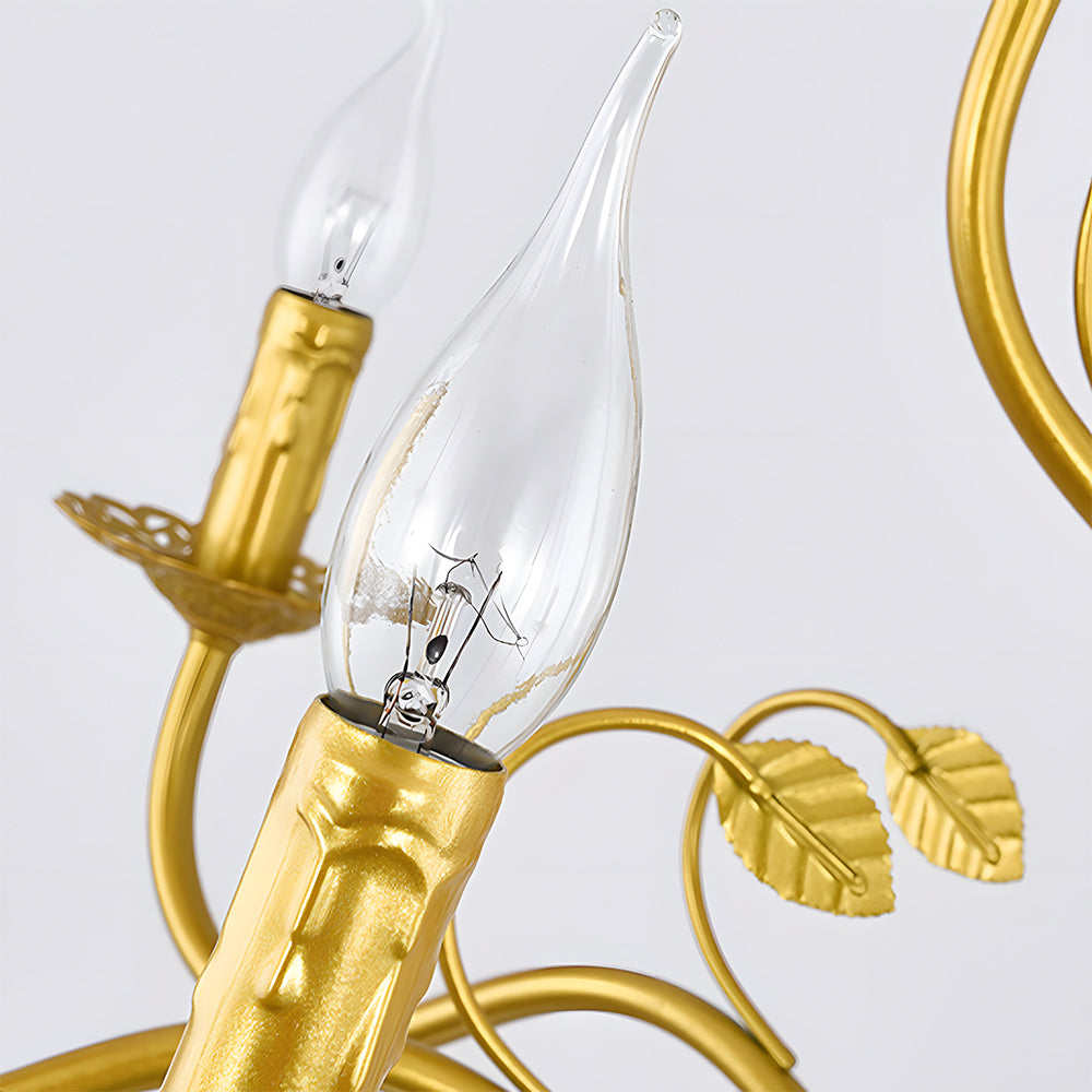 Lustre contemporain à plusieurs lumières au design courbé élégant